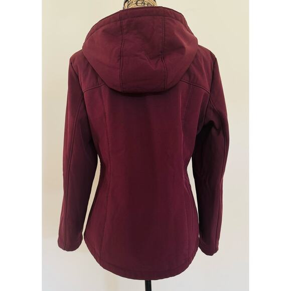 Avalanche Outdoor Amber Fleece Lined Soft Shell Burgundy Purple Hoodie Jacket M - Picture 6 of 11